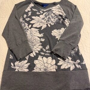 Apt. 9 Charcoal and White Floral Top